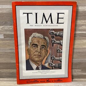 Vintage 40s TIME Magazine real news Cover Art world war world news